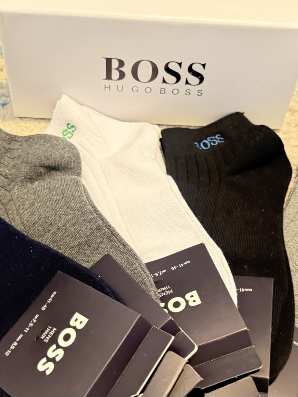 BOSS Men's Gray & Black Casual Socks NWT
